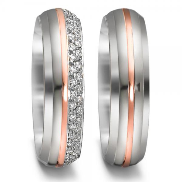 Trauringe Weiss-Rotgold von Weidner c